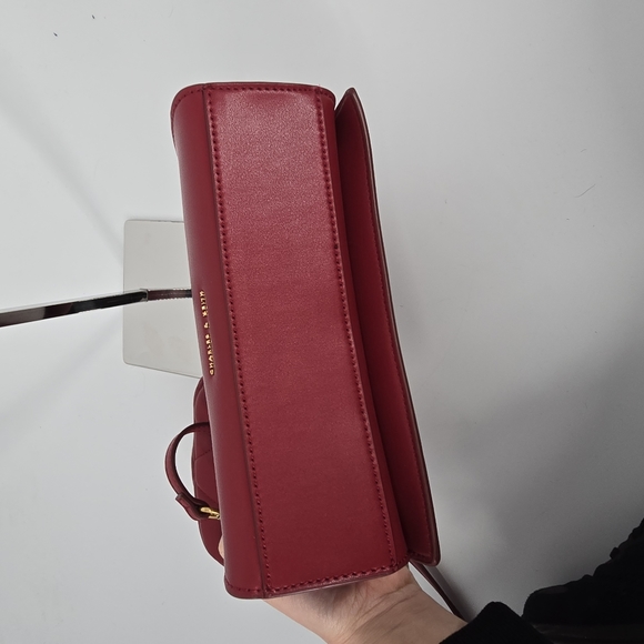 Charles & Keith NEW Red Quilted Crossbody Bag with Coin Case Pouch - Picture 14 of 14